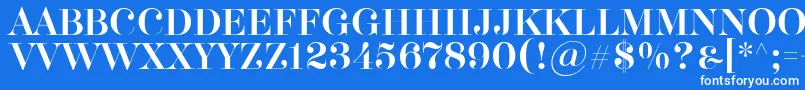Akerbryggedisplay-Schriftart – Weiße Schriften auf blauem Hintergrund