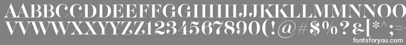 Akerbryggedisplay-fontti – valkoiset fontit harmaalla taustalla