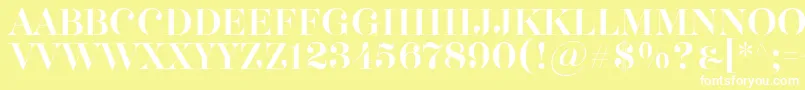 Akerbryggedisplay-fontti – valkoiset fontit keltaisella taustalla