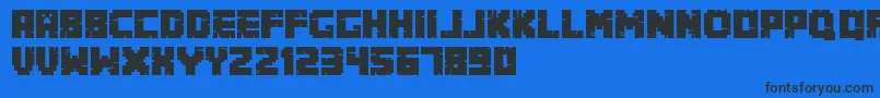 Minecrafter.Alt-Schriftart – Schwarze Schriften auf blauem Hintergrund