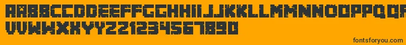 Minecrafter.Alt-Schriftart – Schwarze Schriften auf orangefarbenem Hintergrund