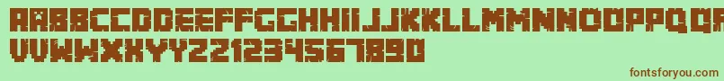 Minecrafter.Alt Font – Brown Fonts on Green Background