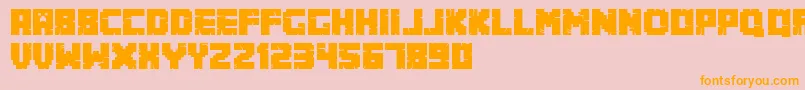 Minecrafter.Alt-Schriftart – Orangefarbene Schriften auf rosa Hintergrund