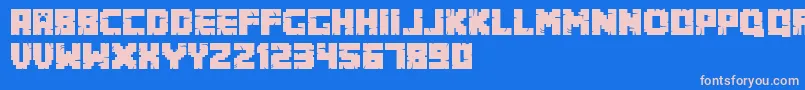 Minecrafter.Alt Font – Pink Fonts on Blue Background