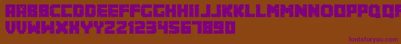 Minecrafter.Alt-Schriftart – Violette Schriften auf braunem Hintergrund