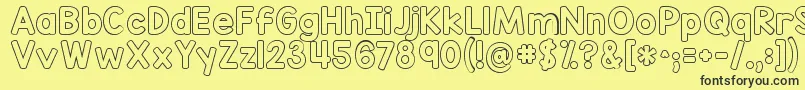 Kgredhandsoutline Font – Black Fonts on Yellow Background