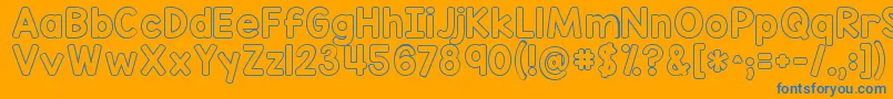 フォントKgredhandsoutline – オレンジの背景に青い文字