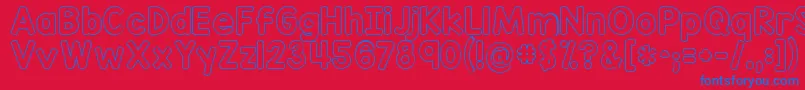 Kgredhandsoutline Font – Blue Fonts on Red Background