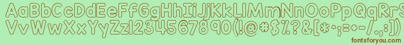 Kgredhandsoutline Font – Brown Fonts on Green Background