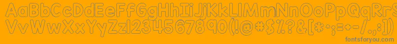 フォントKgredhandsoutline – オレンジの背景に灰色の文字