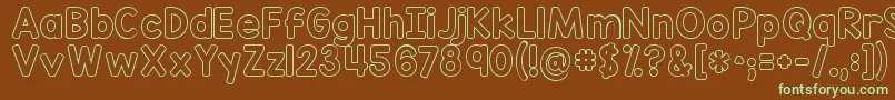 Kgredhandsoutline Font – Green Fonts on Brown Background