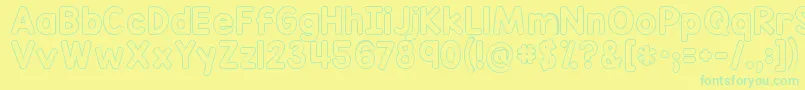 Kgredhandsoutline Font – Green Fonts on Yellow Background