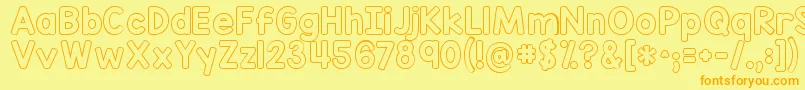 Kgredhandsoutline Font – Orange Fonts on Yellow Background