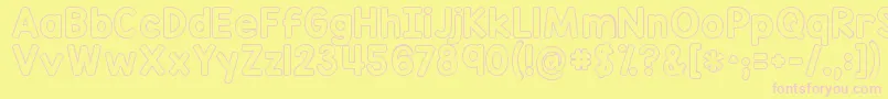 Kgredhandsoutline Font – Pink Fonts on Yellow Background