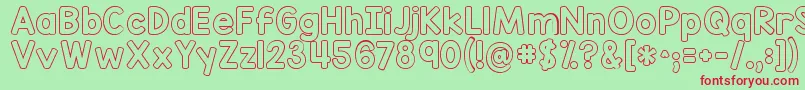 Kgredhandsoutline Font – Red Fonts on Green Background