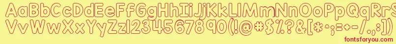 Kgredhandsoutline Font – Red Fonts on Yellow Background