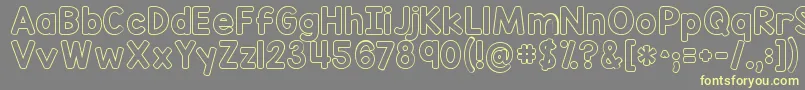 Kgredhandsoutline Font – Yellow Fonts on Gray Background