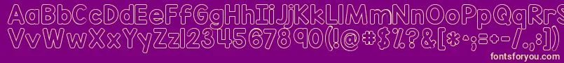 Kgredhandsoutline Font – Yellow Fonts on Purple Background