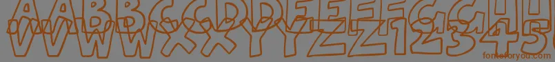 HollowCartoonlings Font – Brown Fonts on Gray Background