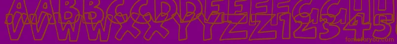 HollowCartoonlings-Schriftart – Braune Schriften auf violettem Hintergrund