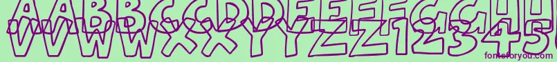 HollowCartoonlings Font – Purple Fonts on Green Background