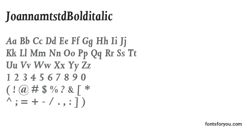 JoannamtstdBolditalic Font – alphabet, numbers, special characters