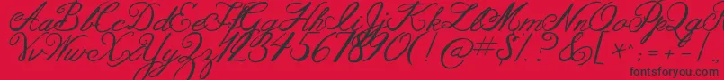 Jandaaslongasyouloveme-Schriftart – Schwarze Schriften auf rotem Hintergrund