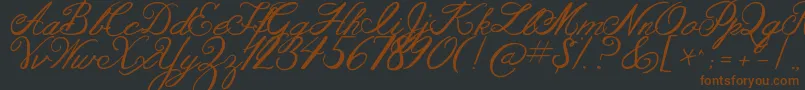 Шрифт Jandaaslongasyouloveme – коричневые шрифты на чёрном фоне
