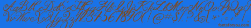 Jandaaslongasyouloveme Font – Brown Fonts on Blue Background