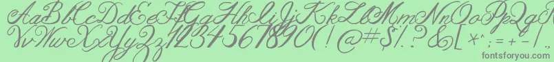 Jandaaslongasyouloveme Font – Gray Fonts on Green Background