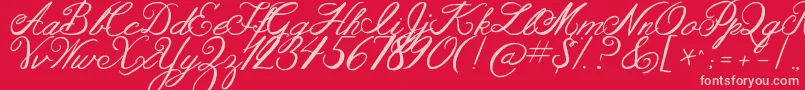 Jandaaslongasyouloveme Font – Pink Fonts on Red Background