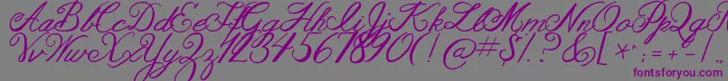 Jandaaslongasyouloveme Font – Purple Fonts on Gray Background