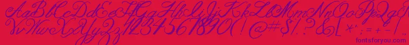 Jandaaslongasyouloveme Font – Purple Fonts on Red Background