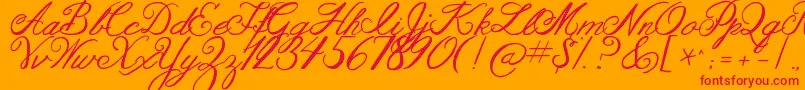 Jandaaslongasyouloveme Font – Red Fonts on Orange Background