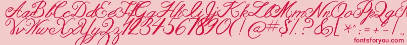 Jandaaslongasyouloveme Font – Red Fonts on Pink Background