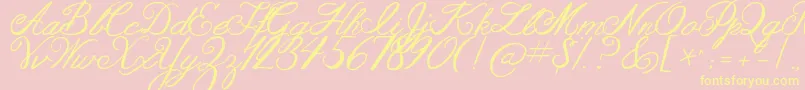 Jandaaslongasyouloveme Font – Yellow Fonts on Pink Background
