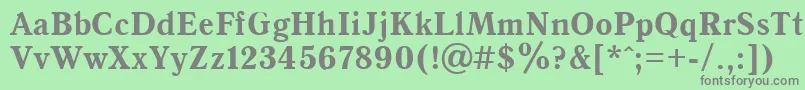 フォントAntiqua95b – 緑の背景に灰色の文字