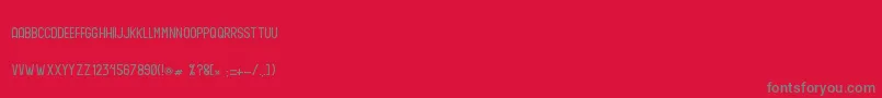 Fonte RuthSlabOne – fontes cinzas em um fundo vermelho