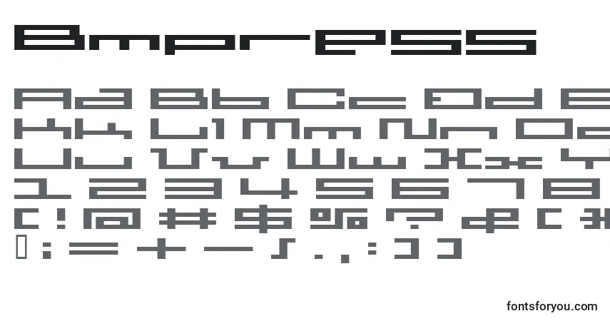 Schriftart Bmpress – Alphabet, Zahlen, spezielle Symbole