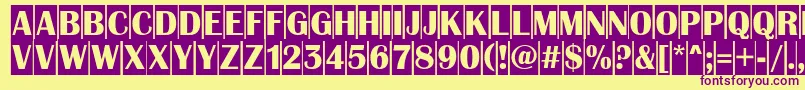 AAlbionictitulcm Font – Purple Fonts on Yellow Background