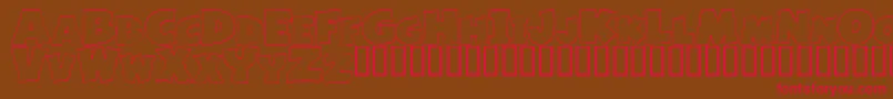 フォントBasicFont – 赤い文字が茶色の背景にあります。