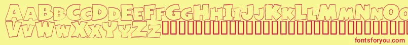 BasicFont Font – Red Fonts on Yellow Background