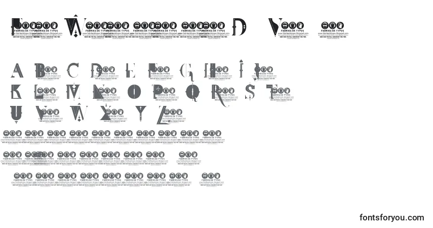 A fonte FdtWonderlandDemoVersion – alfabeto, números, caracteres especiais