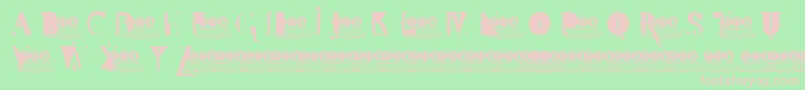 FdtWonderlandDemoVersion-Schriftart – Rosa Schriften auf grünem Hintergrund
