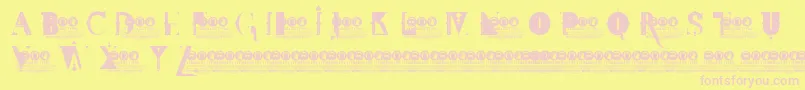 Шрифт FdtWonderlandDemoVersion – розовые шрифты на жёлтом фоне