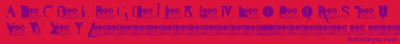 FdtWonderlandDemoVersion-Schriftart – Violette Schriften auf rotem Hintergrund