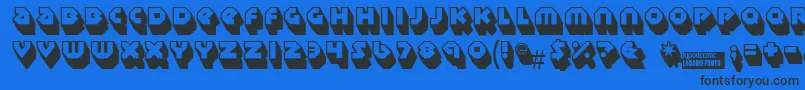 Sudburybasin3D Font – Black Fonts on Blue Background