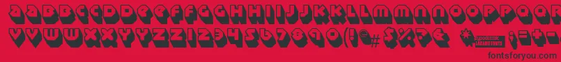 Sudburybasin3D Font – Black Fonts on Red Background