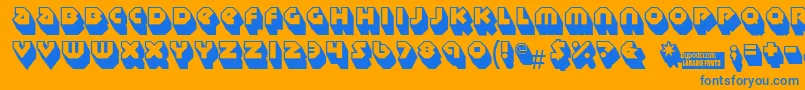 Sudburybasin3D Font – Blue Fonts on Orange Background