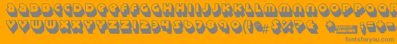 Sudburybasin3D Font – Gray Fonts on Orange Background